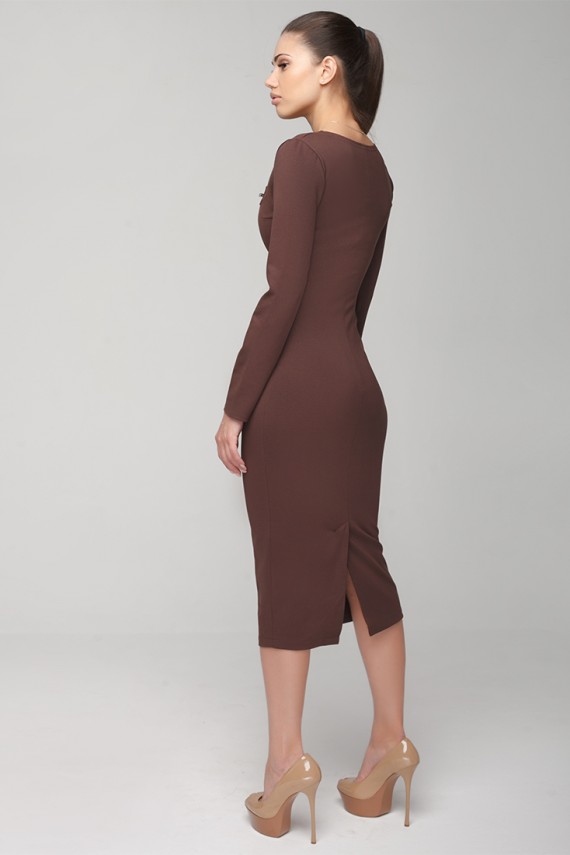 Malaeva Платье D100012-44-коричневый-S-M