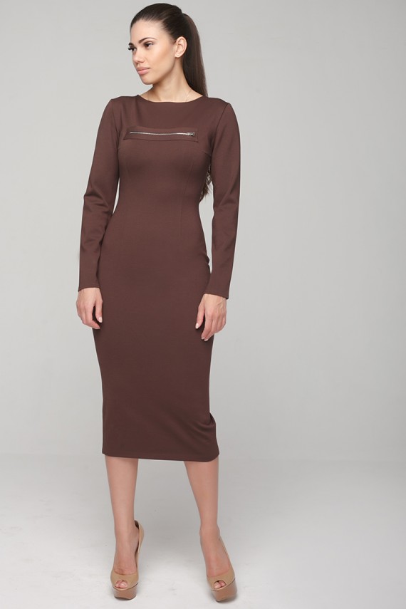 Malaeva Платье D100012-44-коричневый-S-M