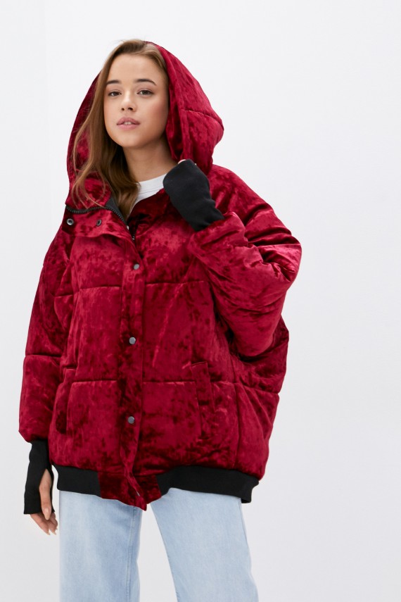 Malaeva Куртка утепленная J855001-10-бордовый-one-size