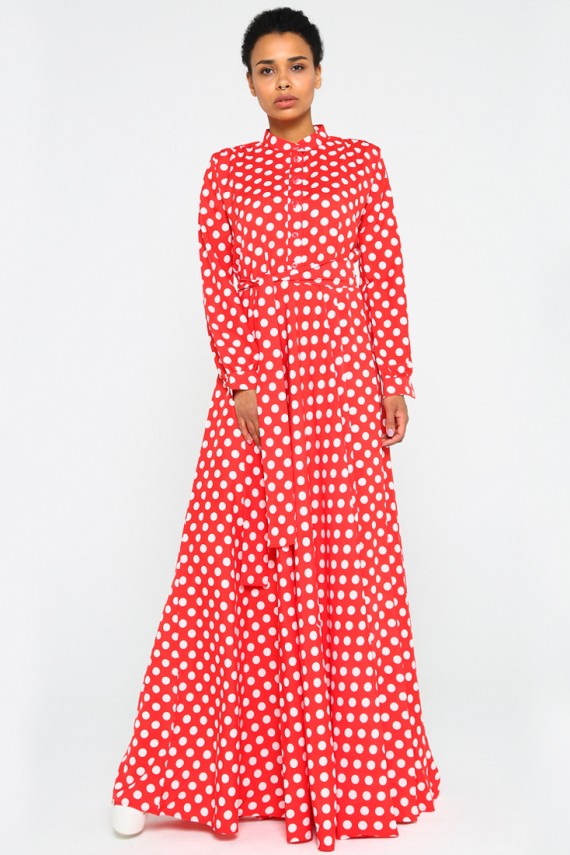 Malaeva Платье D345001-10-красныйгорох-S-M