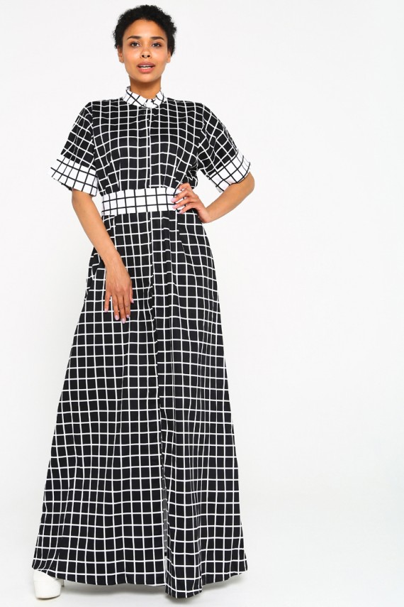 Malaeva Платье D745055-02-чернаяклетка-OneSize