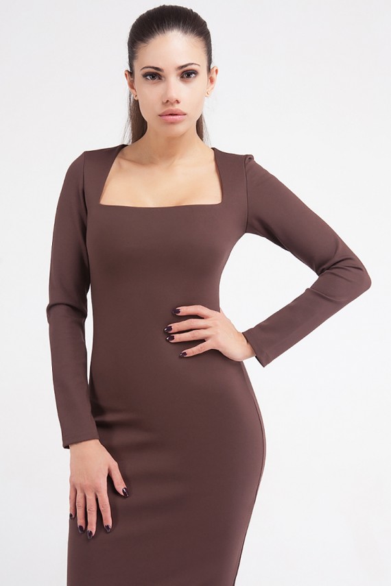 Malaeva Платье D11-44-коричневый-S-M
