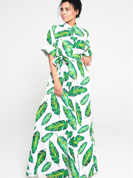 Malaeva Платье D745001-10-листьянабелом-S-M