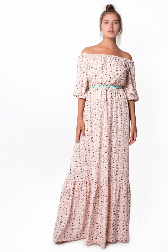 Malaeva Платье D011-M-розовыйпринт-OneSize