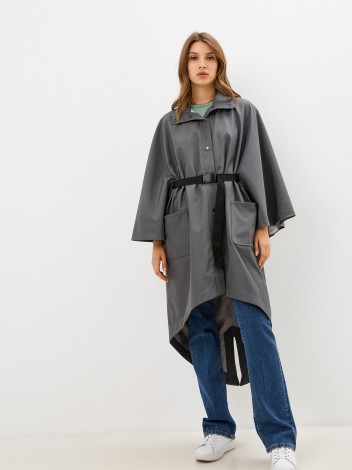 Malaeva Плащ Coat001-темно-серый-OneSize