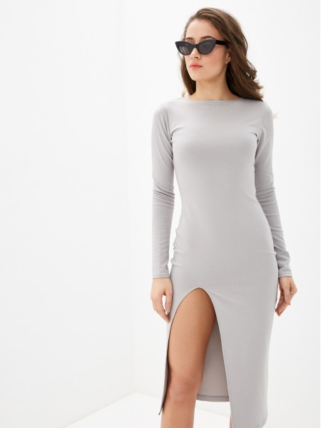 Malaeva Платье Z-PL8008L-M-светло-серый-M-L