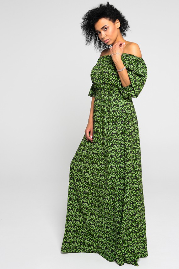 Malaeva Платье D275001-10-листьяначерном-OneSize