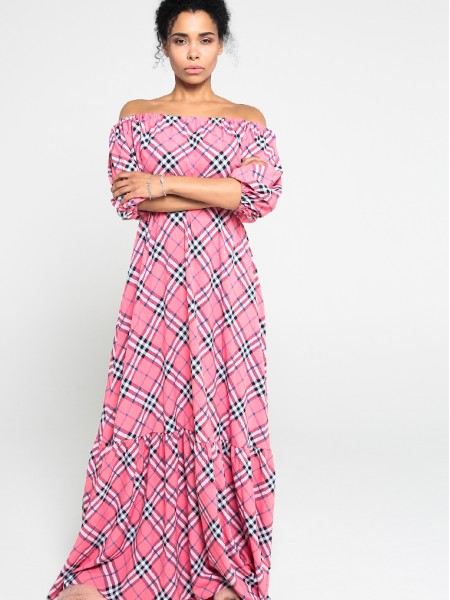 Malaeva Платье D740001-01-розоваяклетка-OneSize