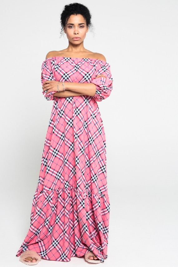 Malaeva Платье D740001-01-розоваяклетка-OneSize