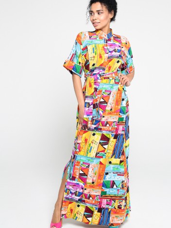 Malaeva Платье D745001-10-принтабстракция-S-M