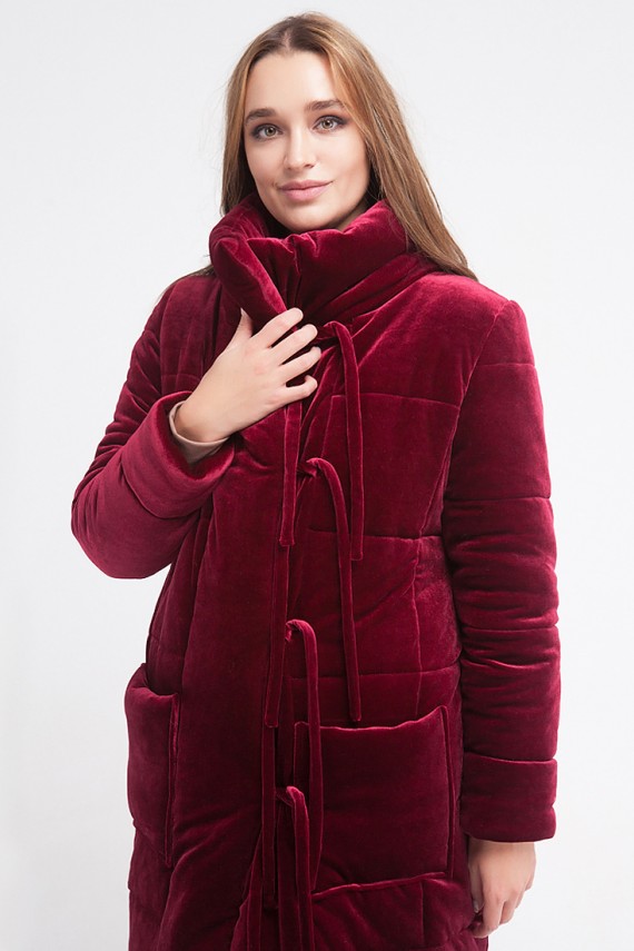 Malaeva Куртка утепленная J855001-20-бордовый-one-size