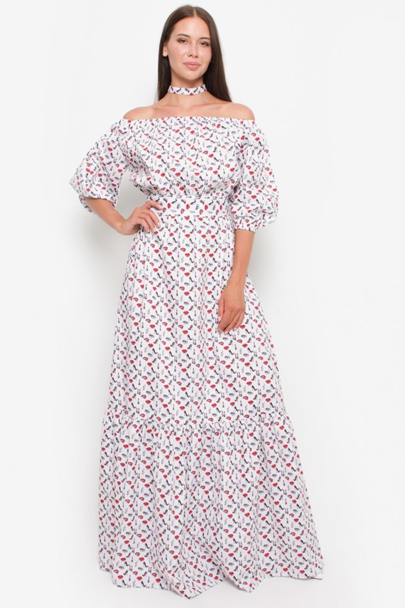 Malaeva Платье D275002-01-белыйпринт-OneSize